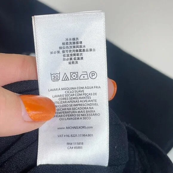 Michael Kors Womens Striped Long Sleeve Sheath Dress Black 2 Zipper Sleeve - Picture 7 of 10